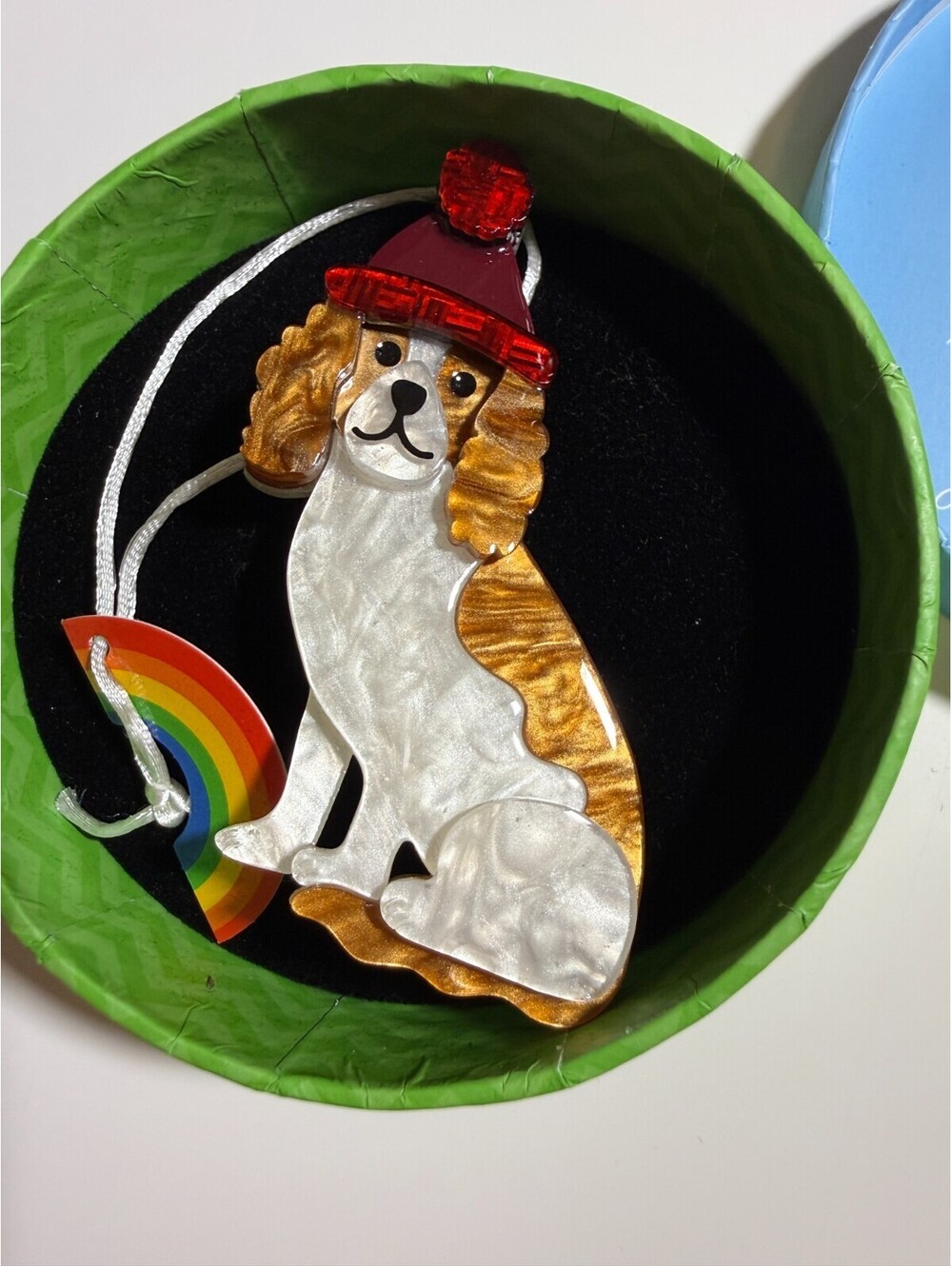 Wintertime Walkies Brooch - Erstwilder Whatever the Weather Dog Puppy Doggo Pin